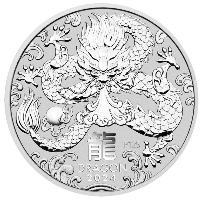 Lunar III Dragon 2oz Silver Coin 2024 | margin scheme