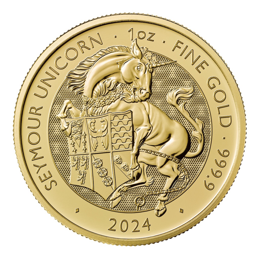 Tudor Beasts Seymour Unicorn 1oz Gold Coin 2024