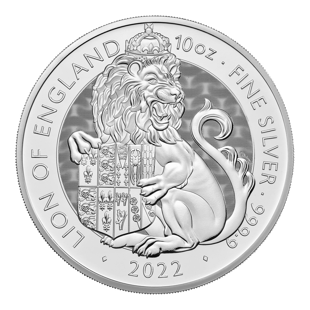 Tudor Beasts Lion of England 10oz Silver Coin 2022 margin scheme