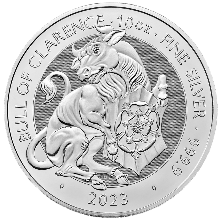 Tudor Beasts The Bull of Clarence 10oz Silver Coin 2023 | margin scheme