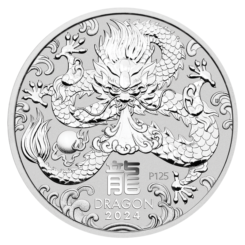 Lunar III Dragon 5oz Silver Coin 2024 margin scheme