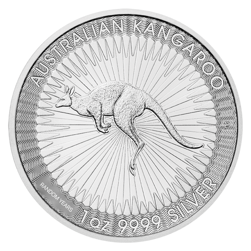 Kangaroo 1oz Silver Coin different years margin scheme