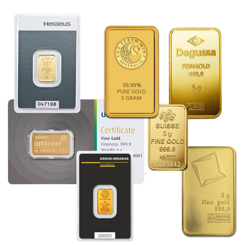 2,5 grams gold bar LBMA certificated