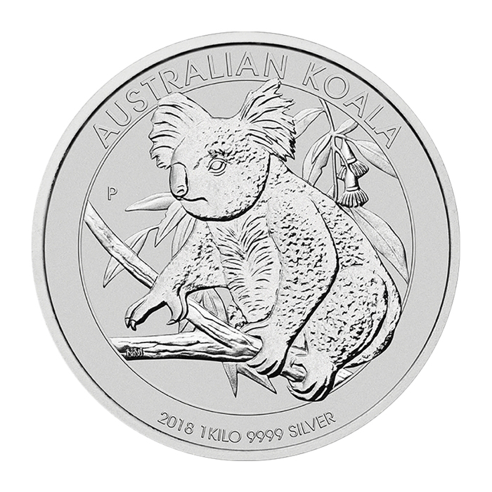 Koala 1kg Silver Coin 2018 margin scheme