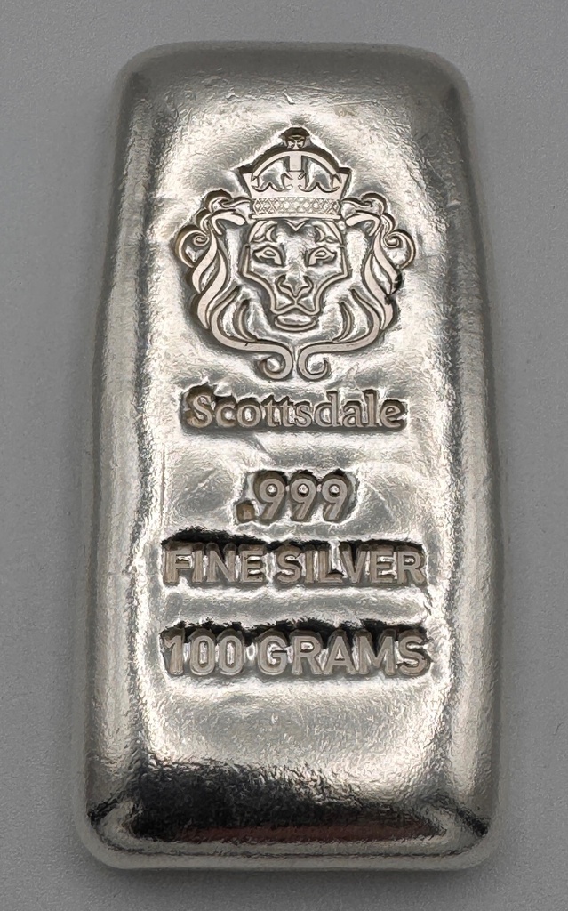 100g Silver Bar - Pre Owned