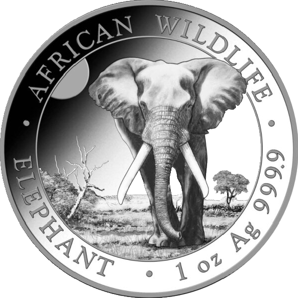 Somalia Elephant 1oz Silver Coin 2025 margin scheme