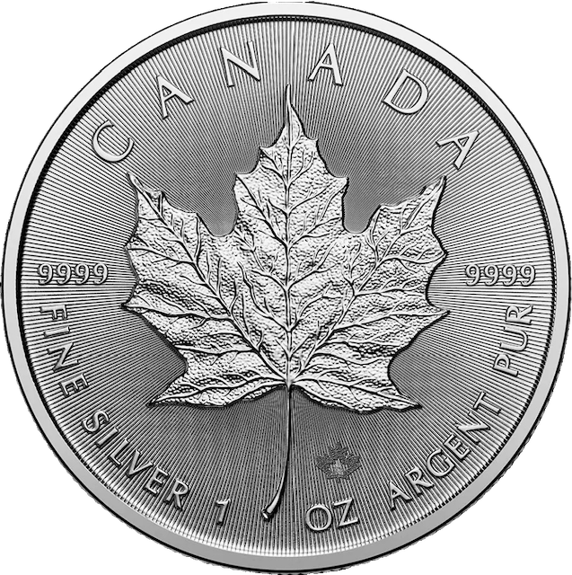 Maple Leaf 1oz Silver Coin 2025 margin scheme