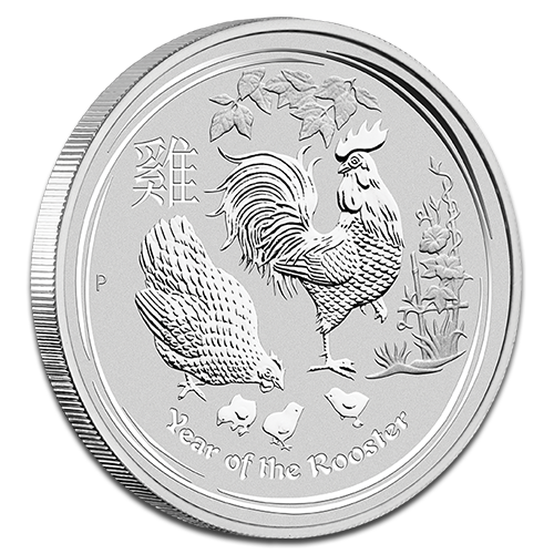 Lunar II rooster 1kg silver coin 2017 margin scheme