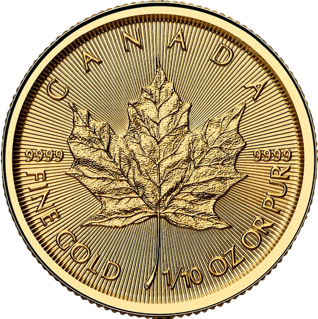 Maple Leaf 1/10 oz Gold Coin 2025