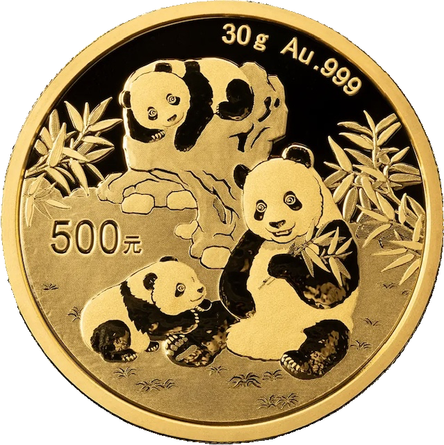 China Panda 30g Gold Coin 2025