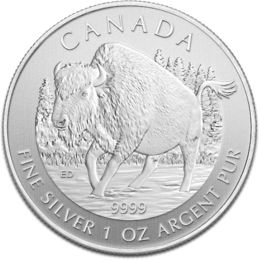 Canadian Wildlife Series Bison 1oz Silver Coin 2013 margin scheme