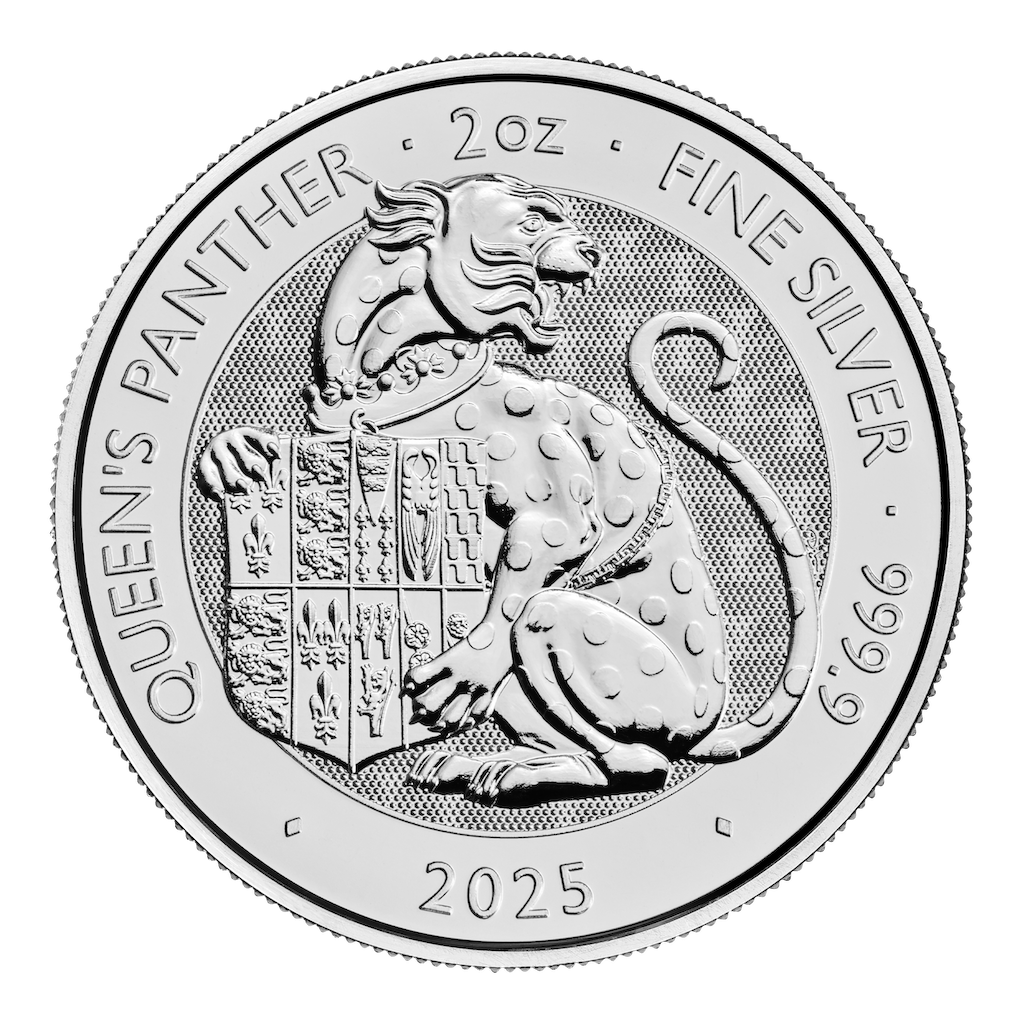 Tudor Beasts Queen's Panther 2oz Silver Coin 2025 margin scheme