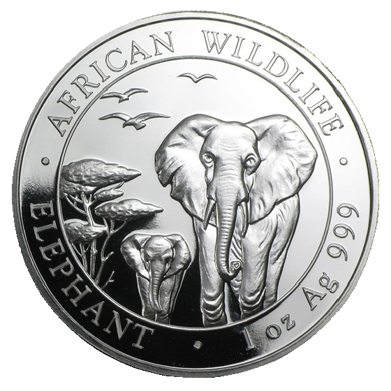 Somalia Elephant 1oz Silver Coin 2015 margin scheme