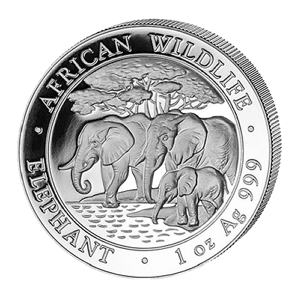 Somalia Elephant 1oz Silver Coin 2013 margin scheme