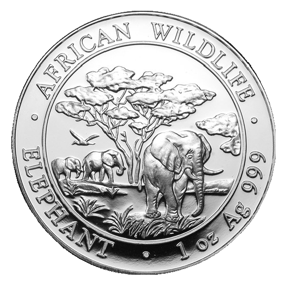 Somalia Elephant 1oz Silver Coin 2012 margin scheme