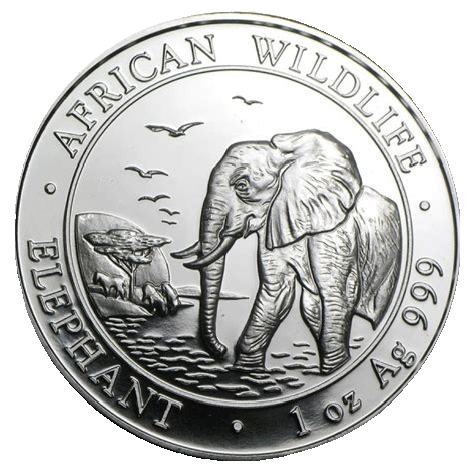 Somalia Elephant 1oz Silver Coin 2010 margin scheme