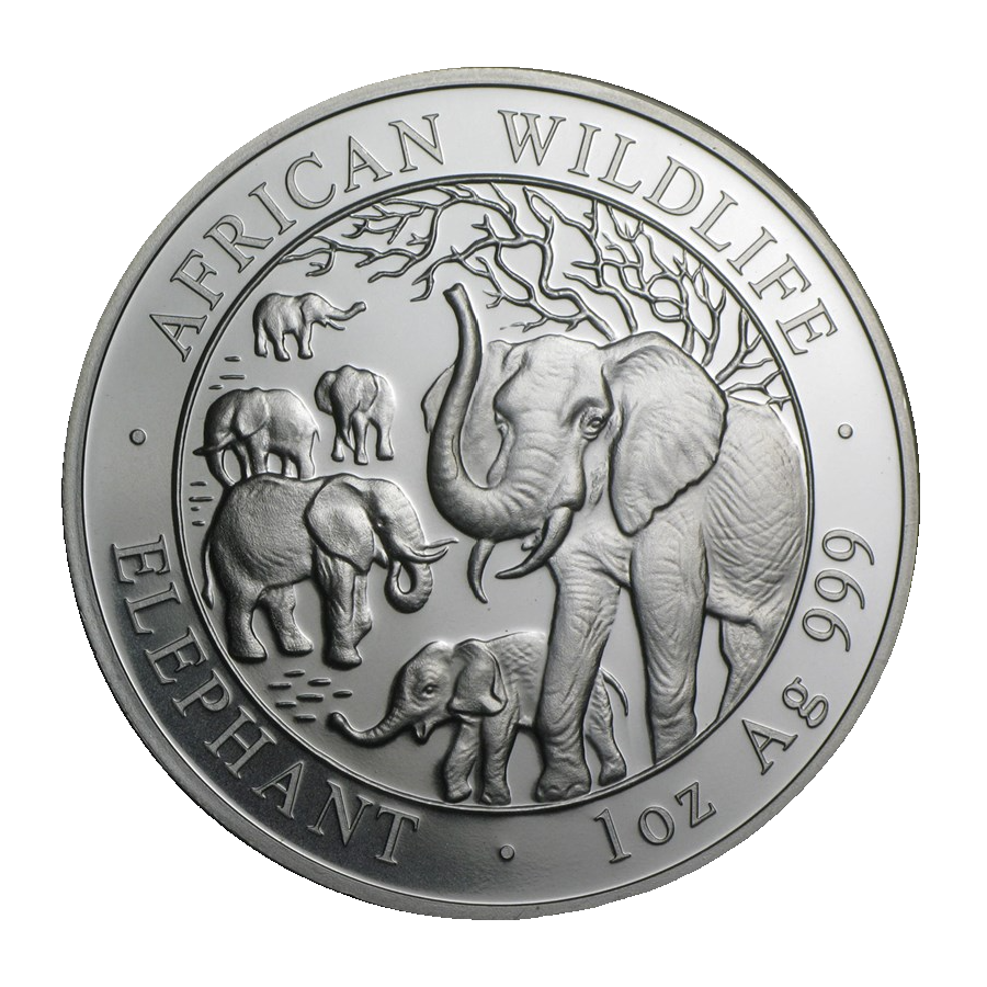 Somalia Elephant 1oz Silver Coin 2008 margin scheme