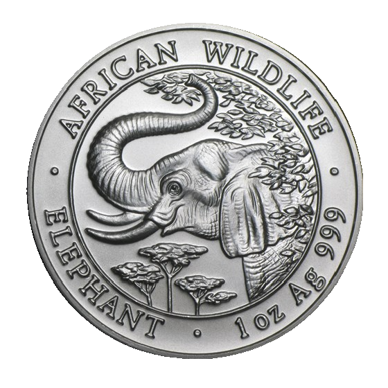 Somalia Elephant 1oz Silver Coin 2005 margin scheme