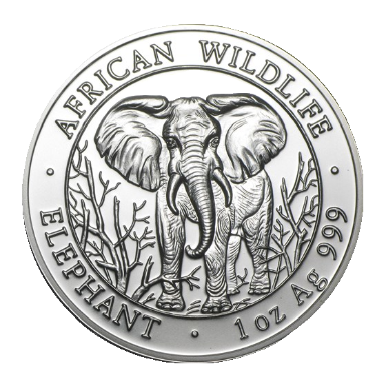 Somalia Elephant 1oz Silver Coin 2004 margin scheme