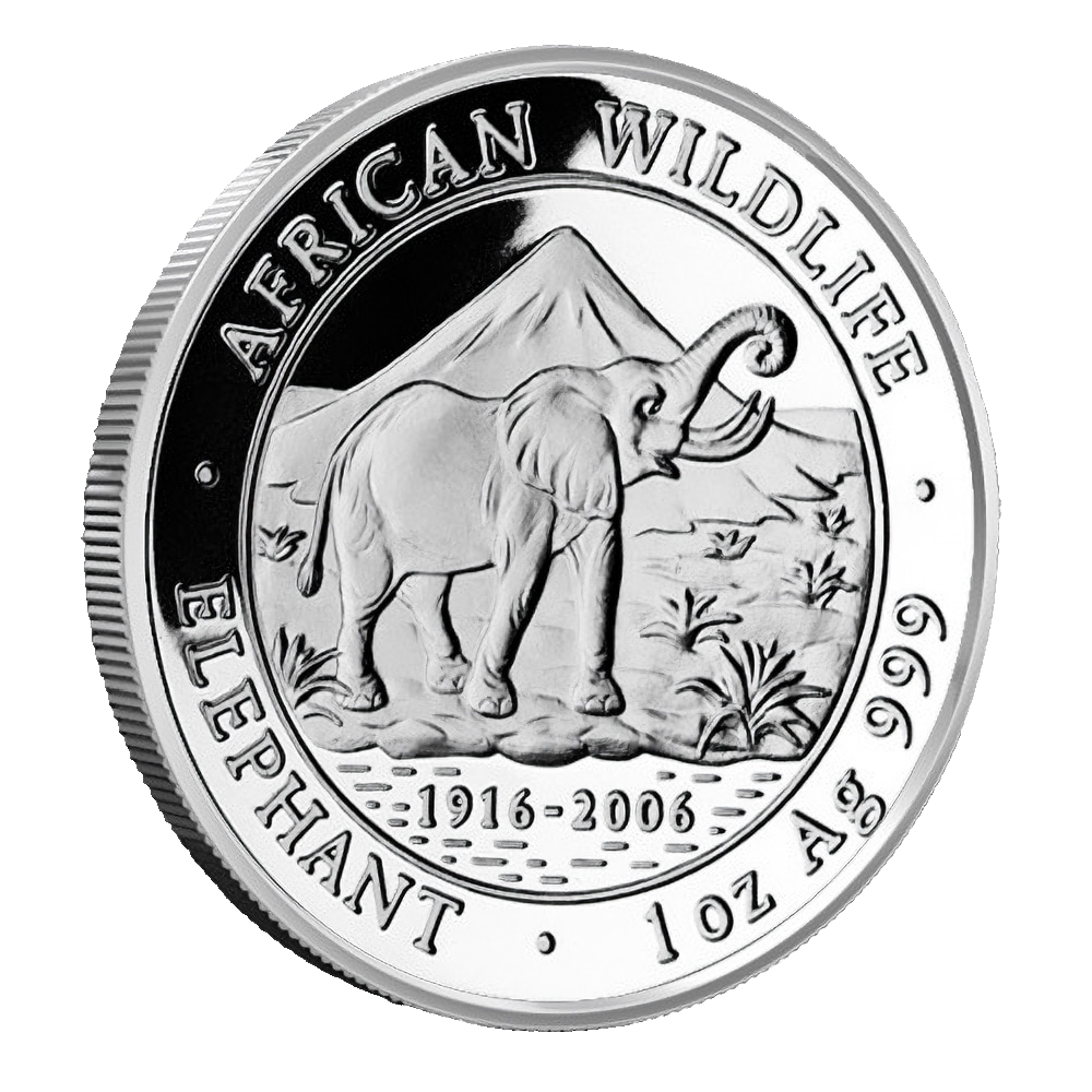 Somalia Elephant 1oz Silver Coin 2006 margin scheme