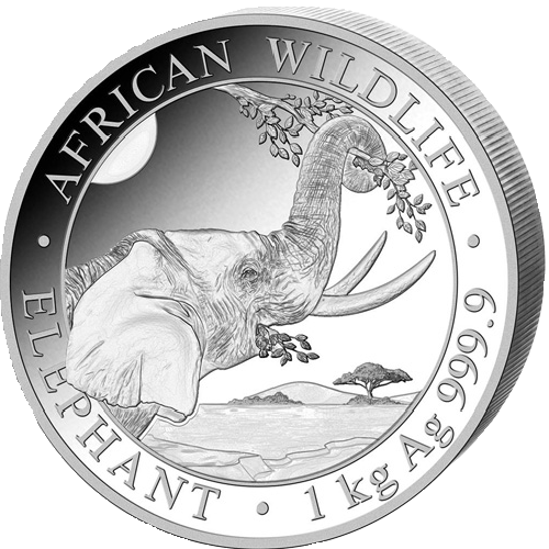 Somalia Elephant 1kg Silver Coin 2023 margin scheme