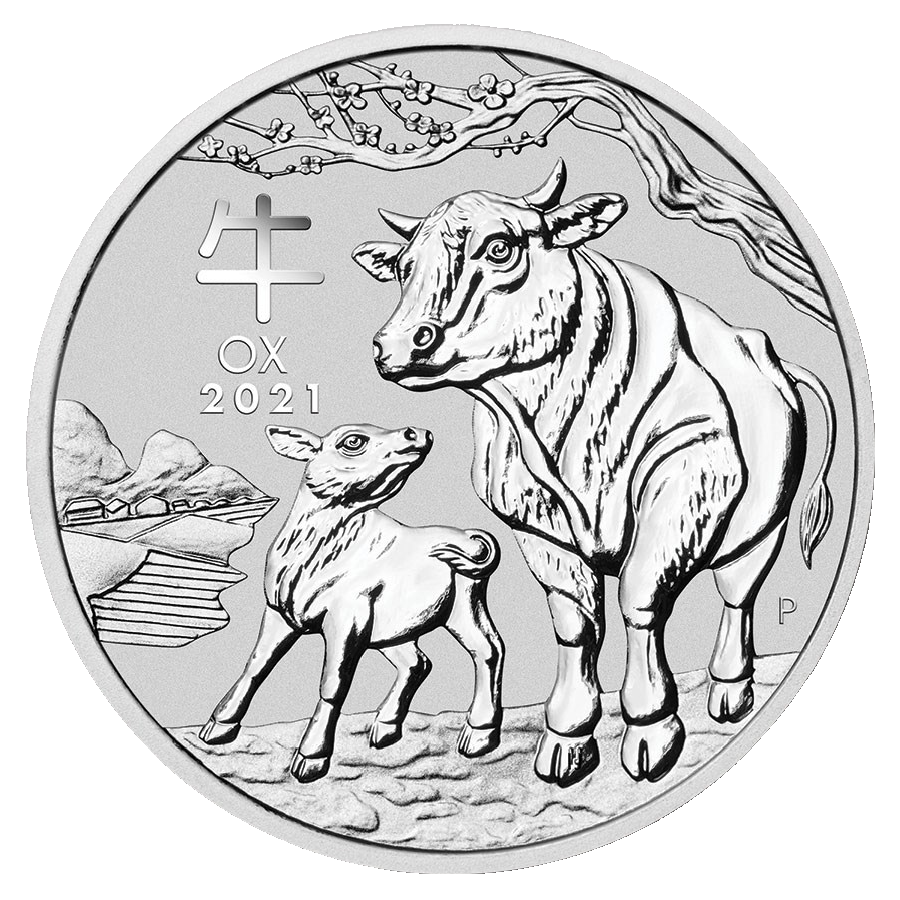 Lunar III Ox 5oz Silver Coin 2021 margin scheme