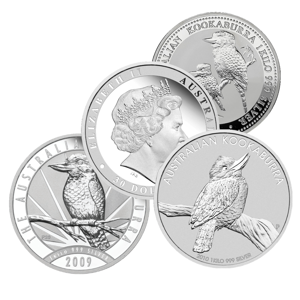 Kookaburra 1kg Silver Coin - different years | margin scheme