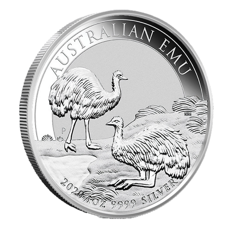 Australian Emu 1oz Silver Coin 2020 margin scheme