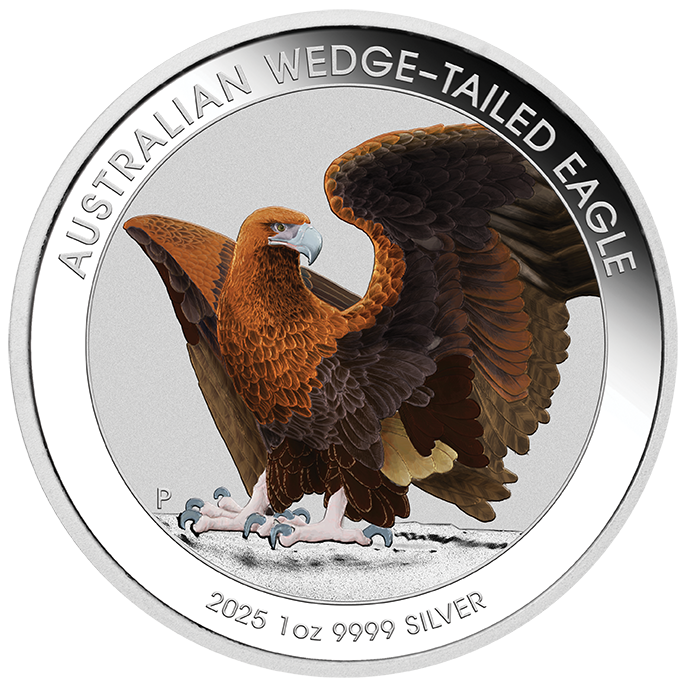 Australian Wedge-Tailed Eagle 1oz Silver Coin 2025 colored - Coincard