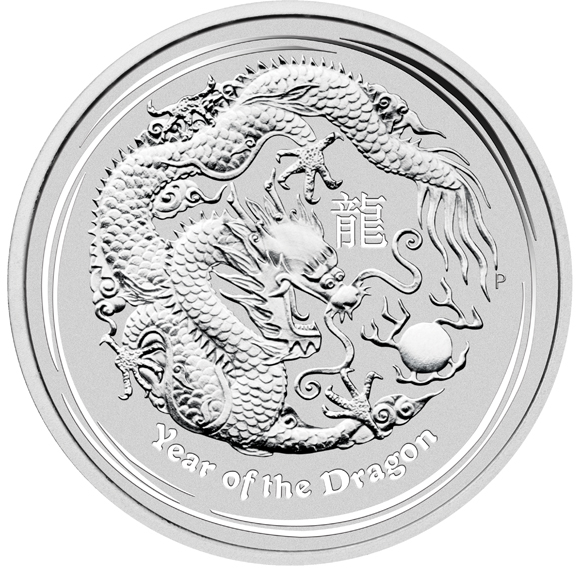 Lunar II Dragon 1oz silver coin 2012 | margin scheme