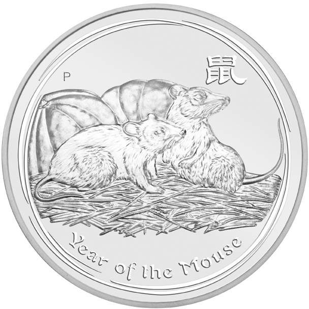 Lunar II Mouse 1oz Silver Coin 2008 | margin scheme