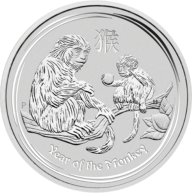 Lunar II Monkey 10oz Silver Coin 2016 | margin scheme
