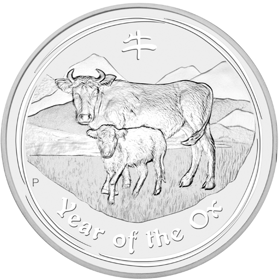 Lunar II Ox 5oz Silver Coin 2009 | margin scheme
