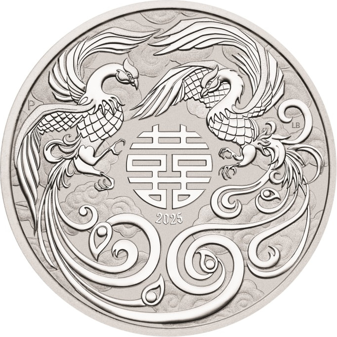 Australian "Chinese Myths & Legends" Double Phoenix 1oz Silver Coin 2025