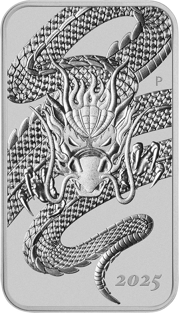 Dragon rectangular 1oz silver coin 2025