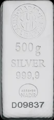 500 Gram Silver Bar | Nadir Metal Rafineri