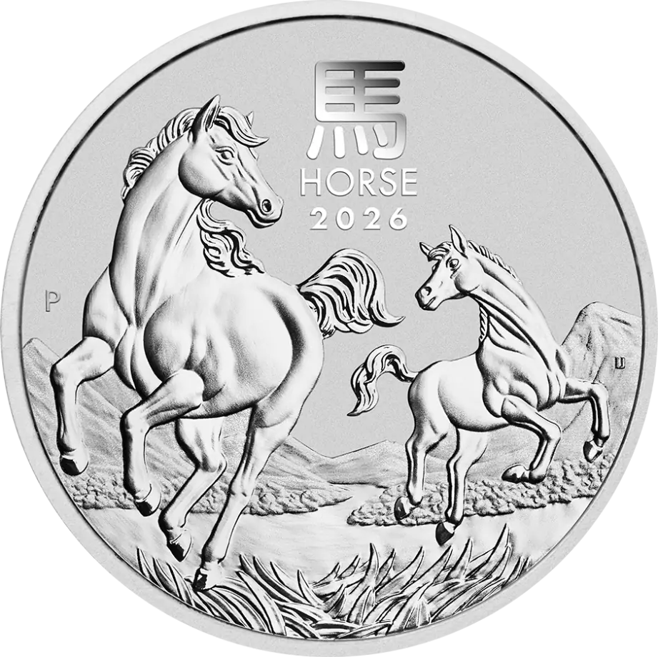 Lunar III Horse 2oz Silver Coin 2026 | margin scheme