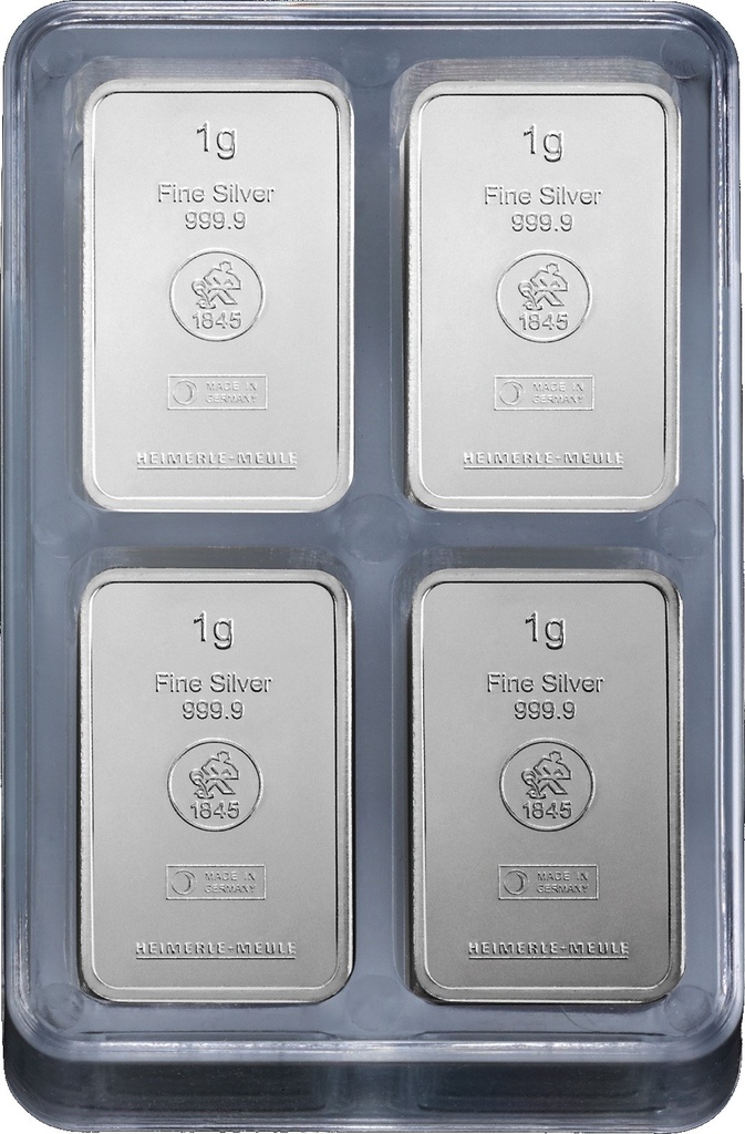 100 x 1g Silver Bar | Heimerle + Meule UnityBox