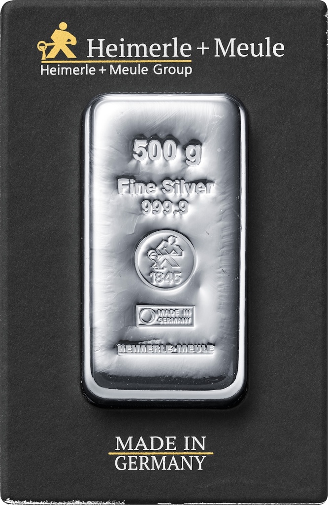 500 gram Silver Bar | Heimerle + Meule