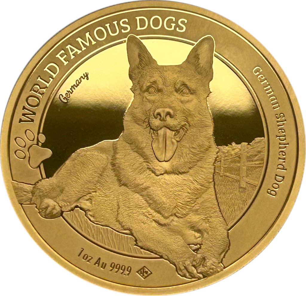World Famous Dogs German Shepherd 1oz Gold Coin 2025