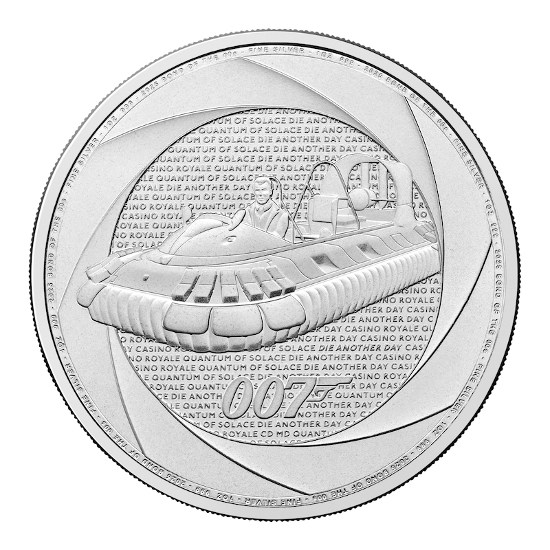 James Bond Six Decades of 007 - Bond of the 2000s "Hovercraft"- 1oz Silver Coin 2025 | margin scheme