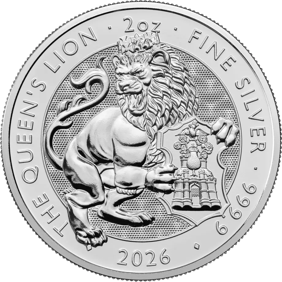 Tudor Beasts Queen's Lion 2oz Silver Coin 2026 | margin scheme