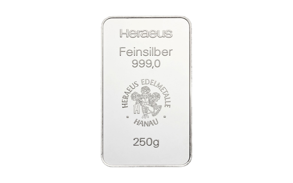 250g Silver Bar | Heraeus - minted