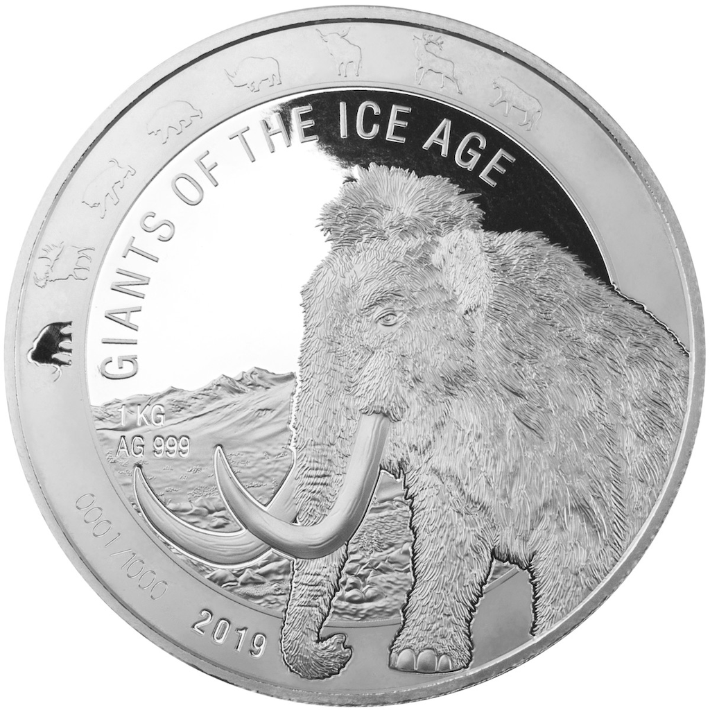 Ice Age Giants - Mammoth 1kg Silver Coin 2019 | margin scheme