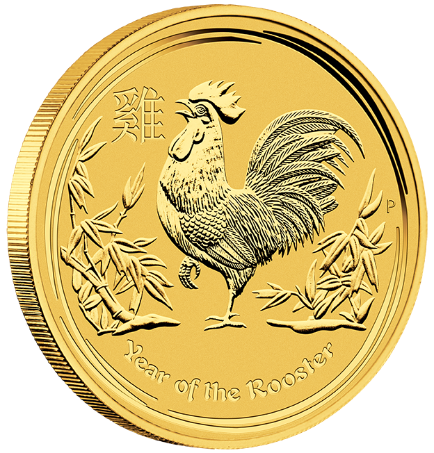 Lunar II Rooster 1/4oz Gold Coin 2017