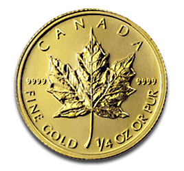 Maple Leaf 1/4oz Gold Coin different years