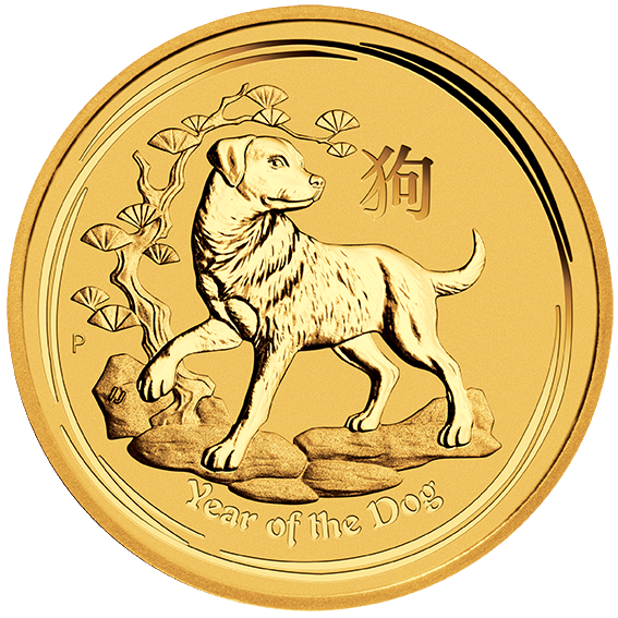 Lunar II Dog 1oz Gold Coin 2018