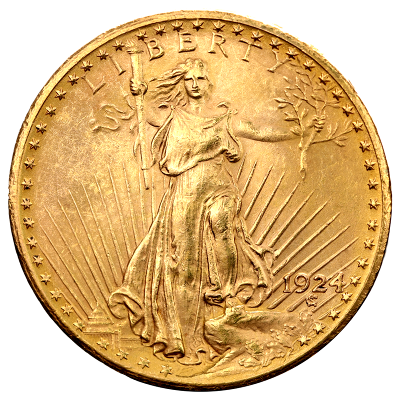 Double Eagle 20 Dollar Gold Coin Saint Gaudens