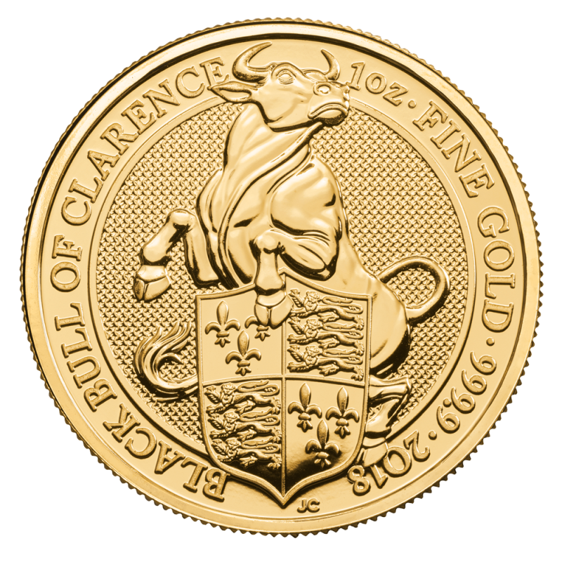 Queen's Beasts Black Bull 1oz Gold Coin 2018