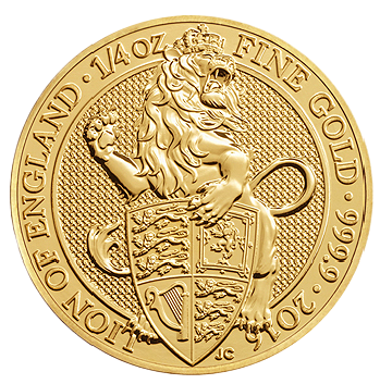 Queen's Beasts Lion 1/4oz Gold Coin 2016